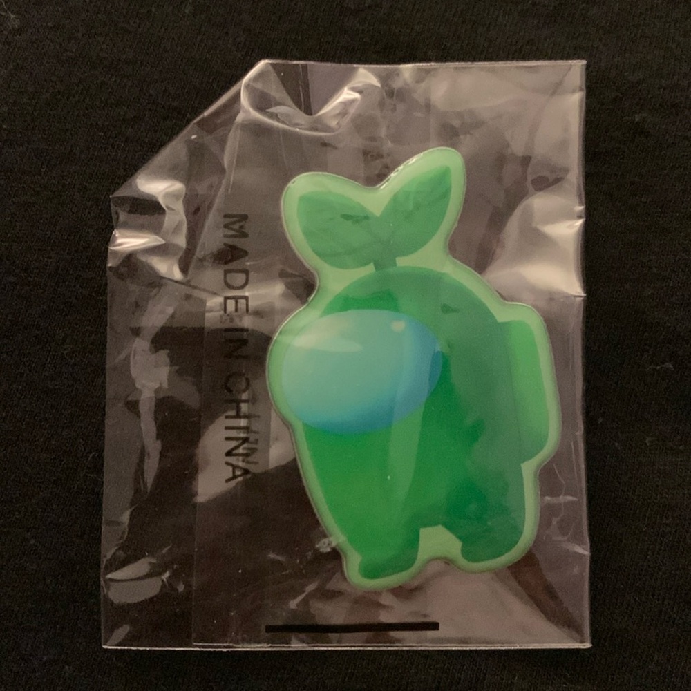 Among Us Green Plastic pin new